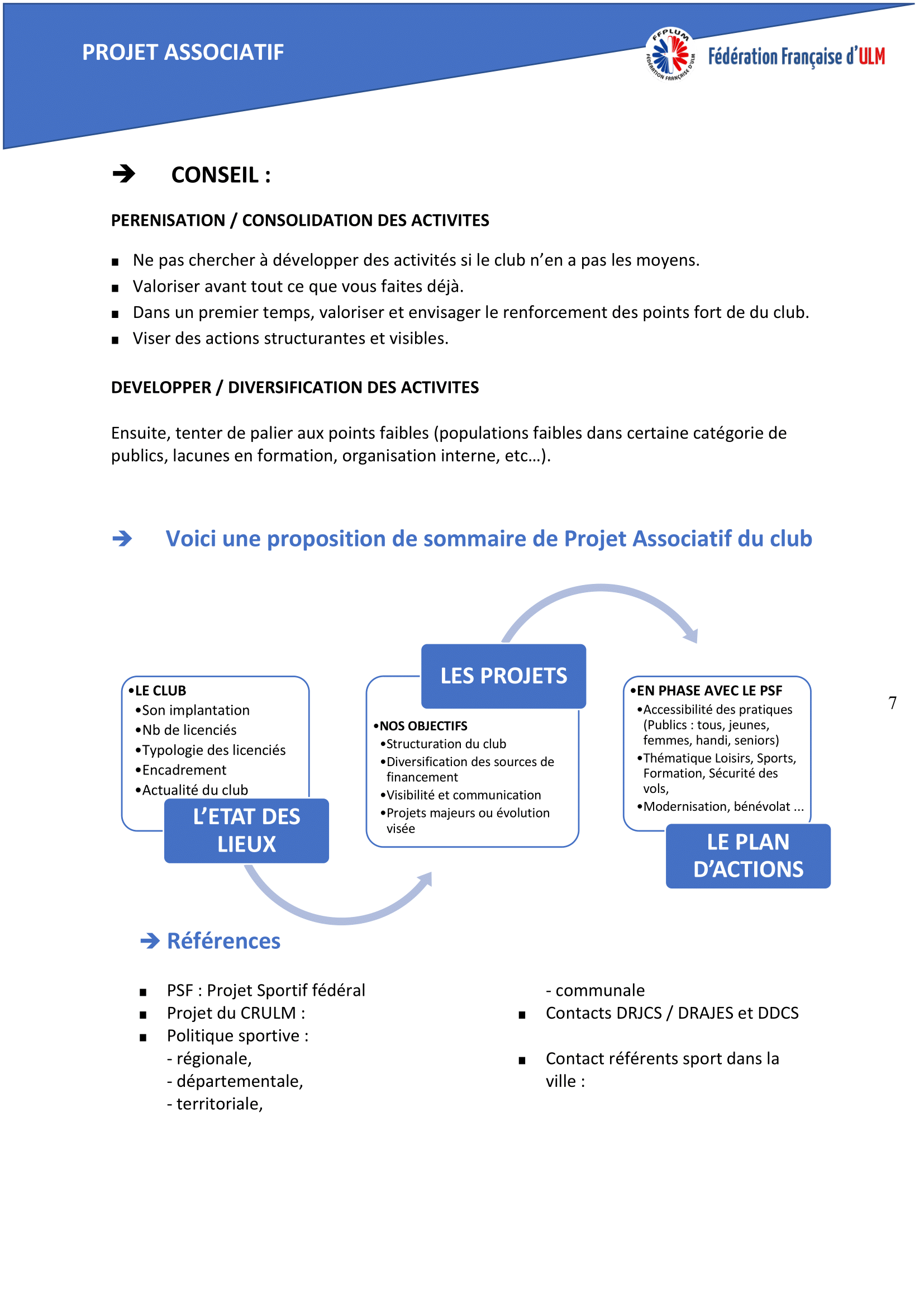 LA CONSTRUCTION DU PROJET ASSOCIATIF 7